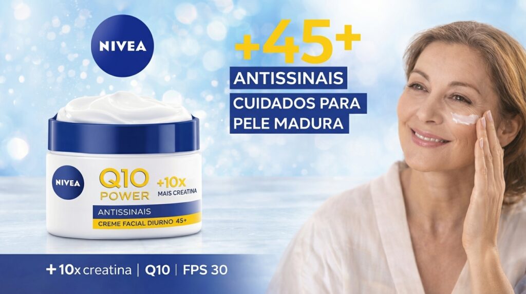 Nivea Q10 Power FPS30: creme antissinais após os 40 vale a pena? creme nivea q10 power fps30