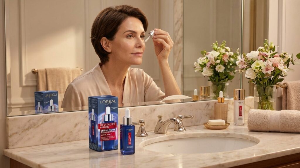 serum revitalift retinol loreal aplicação rotina de skincare noturna após os 45